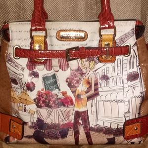 Nicole Lee 'Kayla' Blocked Fashionista Print Satchelby nicole lee